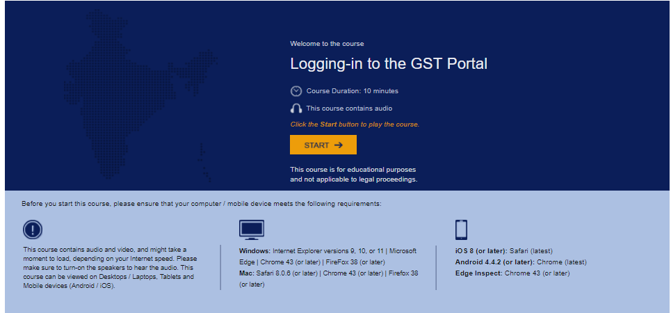 video on Logging-in to the GST portal