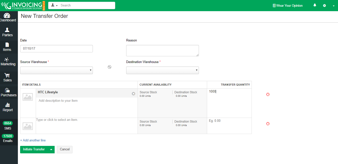 Transfer Orders